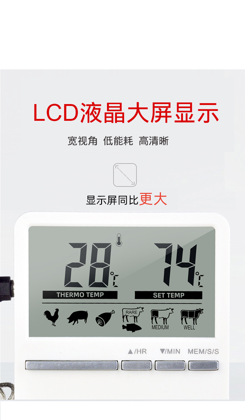 New Barbecue Thermometer Electronic Digital BBQ Kitchen Thermometer Baking Probe Food Thermometer New Barbecue Thermometer Electronic Digital BBQ Kitchen Thermometer Baking Probe Food Thermometer