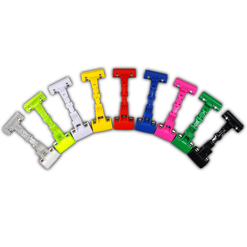 Plastic Clip Transparent Rotating Crystal Clip Factory Wholesale PC Supermarket Creative Advertising Clip Mechanical Shelf Customizable