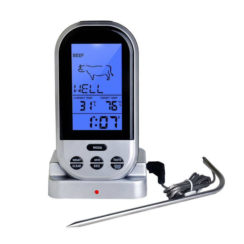 2021 New Electronic Food Thermometer Probe Folding Barbecue Thermometer for Barbecue and Barbecue B1008