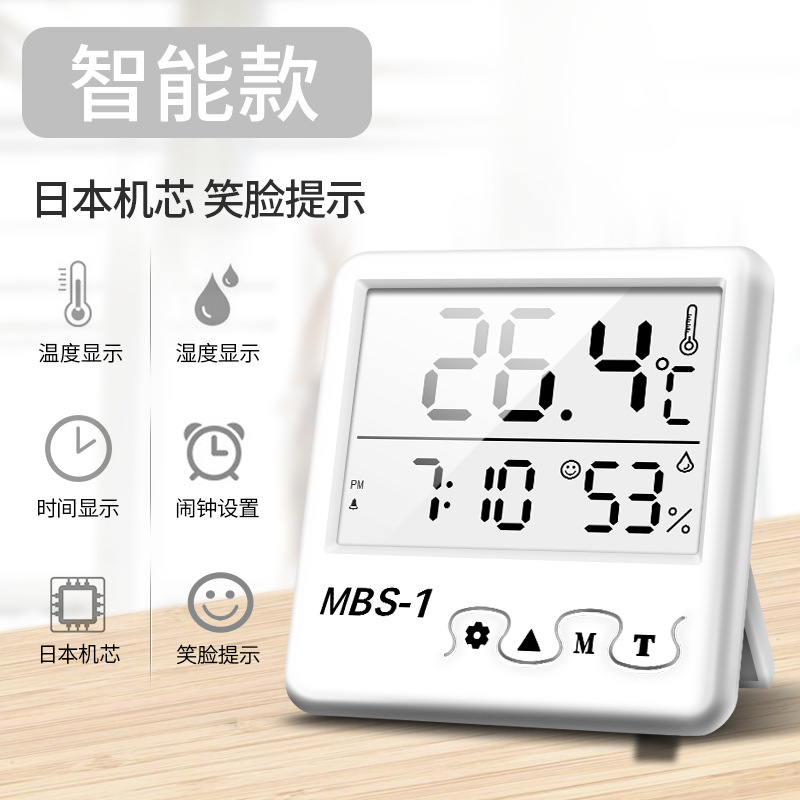 Temperature Moisture Meter Indoor Home Electronic Digital Display Wall-Mounted Baby Room Dry Thermometer Thermometer