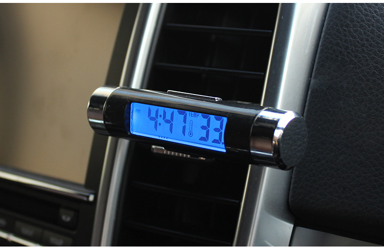 Car Supplies K01 Air Outlet Thermometer Electronic Clock Two-in-One Led Digital Display Thermometer Blue Backlight Car Supplies K01 Air Outlet Thermometer Electronic Clock Two-in-One Led Digital Display Thermometer Blue Backlight
