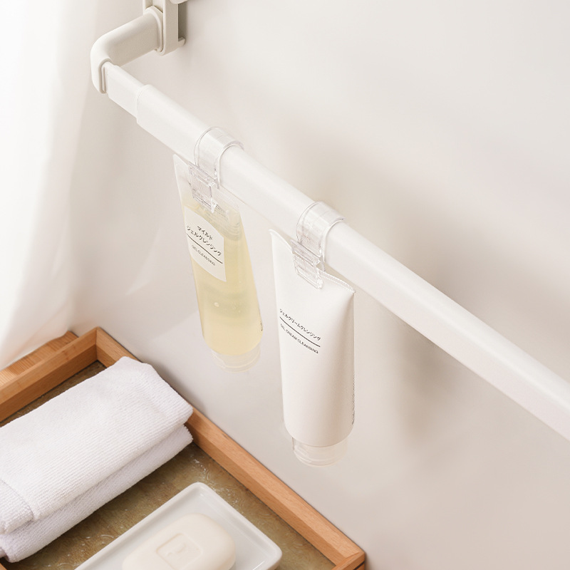 Japanese-Style Transparent Clip Hook Multi-Purpose Plastic Clip Facial Cleanser Toothpaste Clip Bathroom Hanging Storage Clip