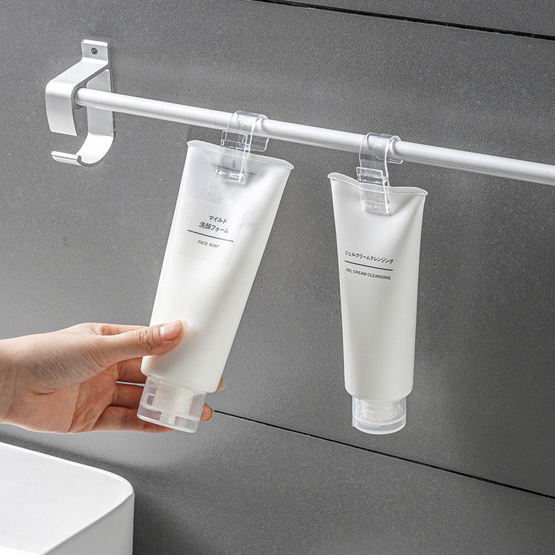 Japanese-Style Transparent Clip Hook Multi-Purpose Plastic Clip Facial Cleanser Toothpaste Clip Bathroom Hanging Storage Clip