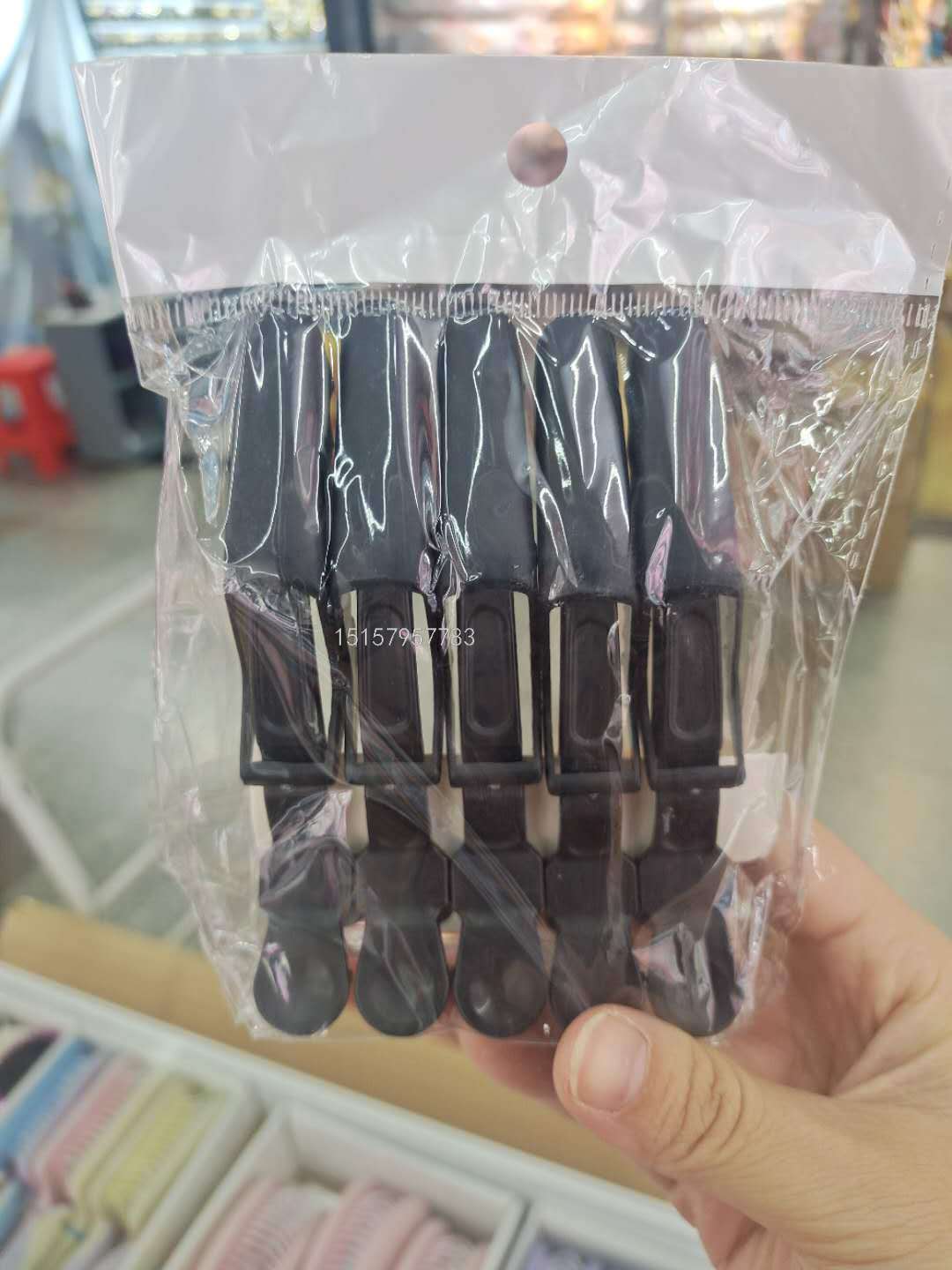 Korean Hairpin Duckbill Clip Pointed Plastic Clip Split Clip Word Clip Hair Clip Two-Color Crocodile Hair Clip