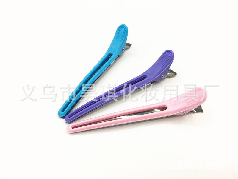 Korean-Style Hair Clip Duckbill Clip Pointed Plastic Clip Partition Clip Long Clip Hair Clip Double Color Lacoste Beauty Hair Clip