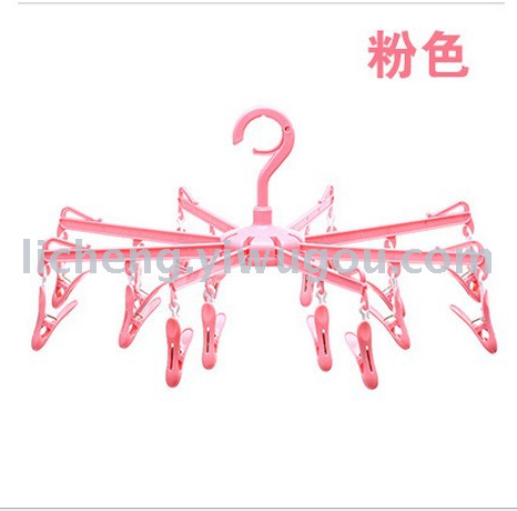 Windproof plastic clip drying rack folding travel portable hanger rack plastic hanger