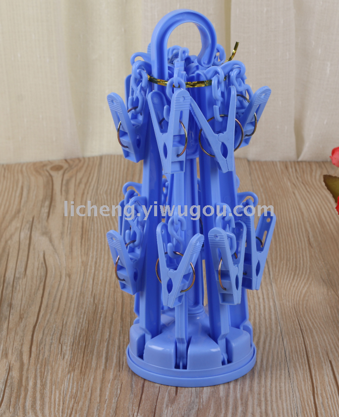 Windproof plastic clip drying rack folding travel portable hanger rack plastic hanger