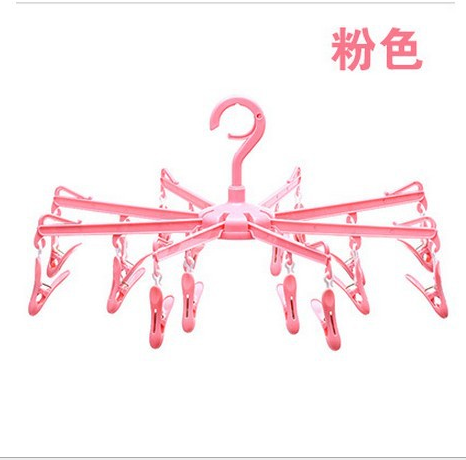 Windproof plastic clip drying rack folding travel portable hanger rack plastic hanger