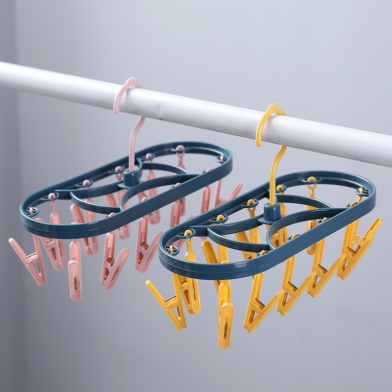 plastic clip Windproof Drying Rack Multi-Functional Plastic Underwear Socks Clothes Clip Simple Plain Clothes Hanger