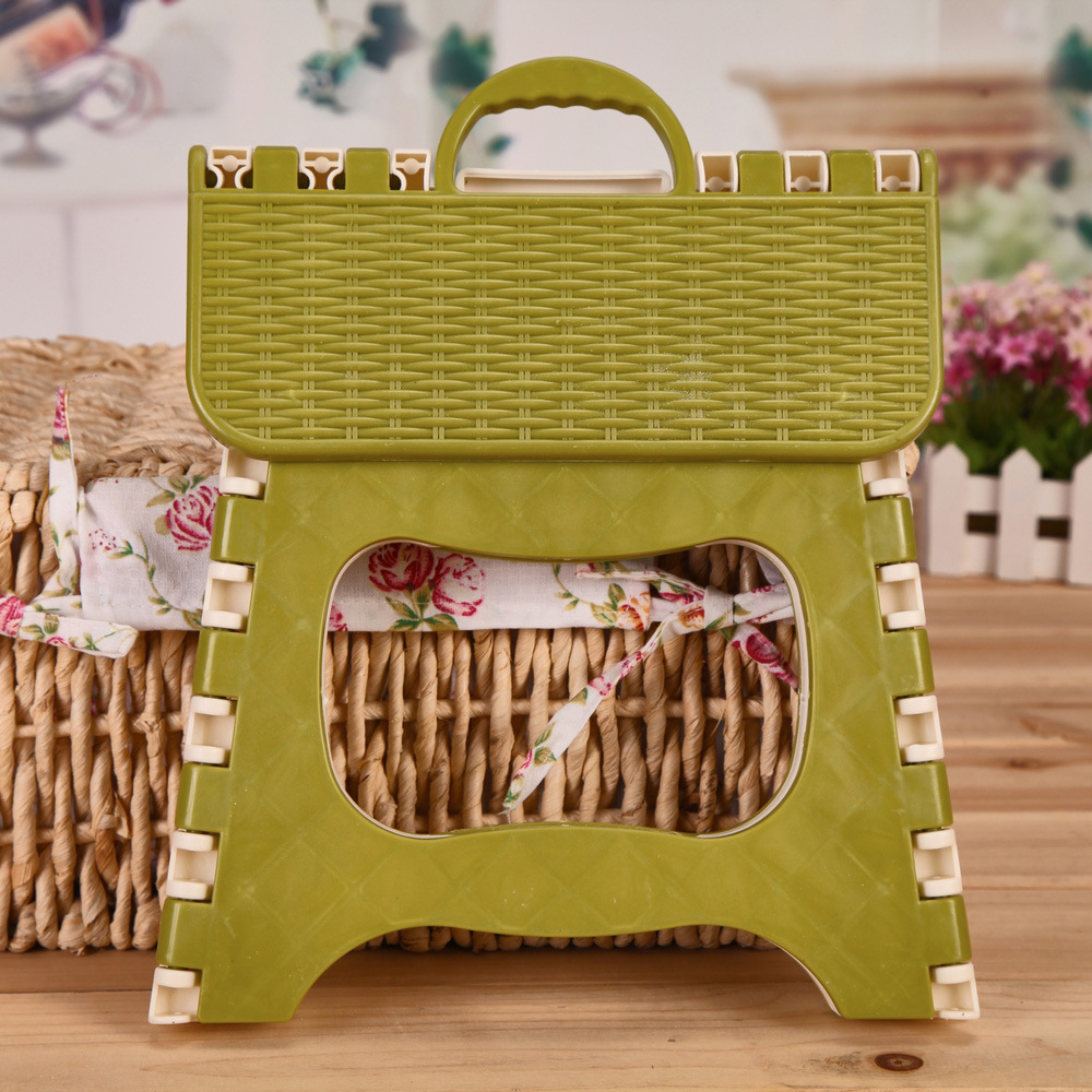 New Bamboo Stool Large Plastic Folding Stool Thickened Portable Stool Home Daily Small Bench Wholesale