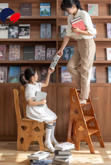 New Home Stair Chair Full Pine Ladder Chair Four-Layer Folding Step Stool Multifunctional Step Stool Ladder