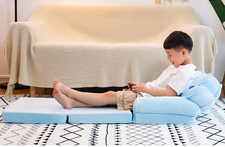 Lengthened Children's Folding Sofa Kindergarten Baby Seat Stool Lazy Lying Sleeping Sofa Removable and Washable Hair Generation