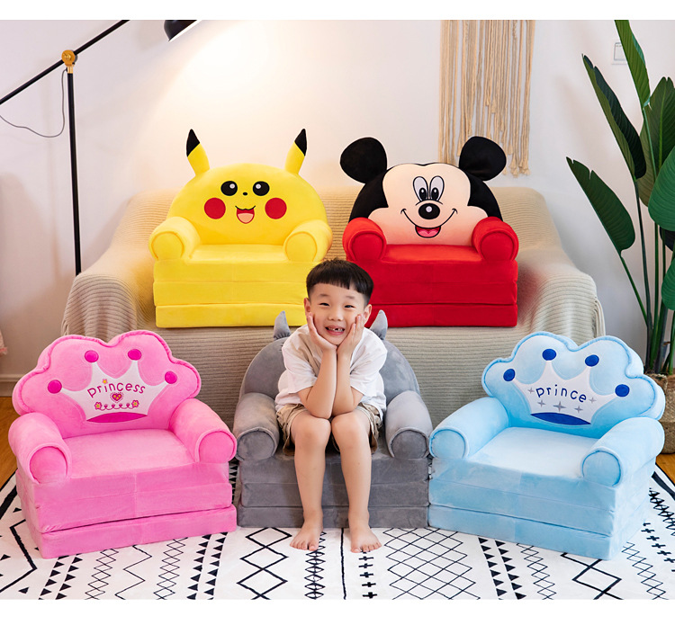 Lengthened Children's Folding Sofa Kindergarten Baby Seat Stool Lazy Lying Sleeping Sofa Removable and Washable Hair Generation