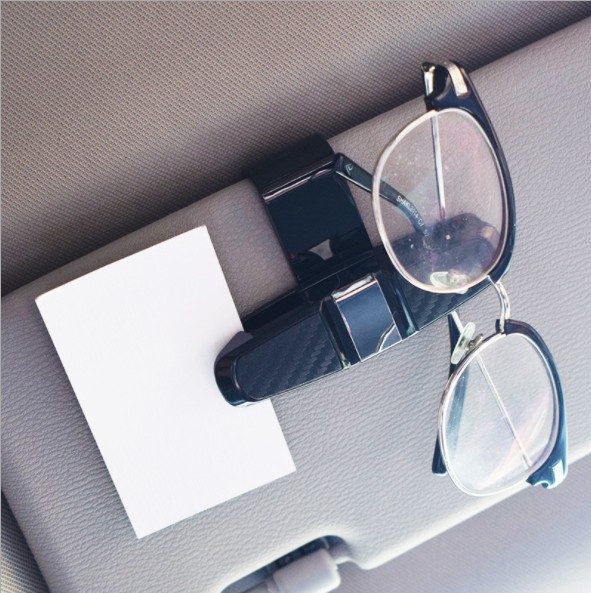 Auto Supplies Factory Wholesale Car Glasses Clip Rotatable Carbon Fiber Sunglasses Clip Car Card Holder Plastic Clip