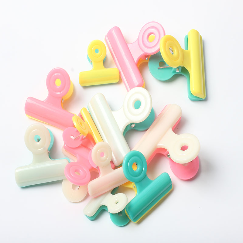 Plastic Clip Two-Color File round Color Ticket Clips Material Storage Mosquito plastic clip