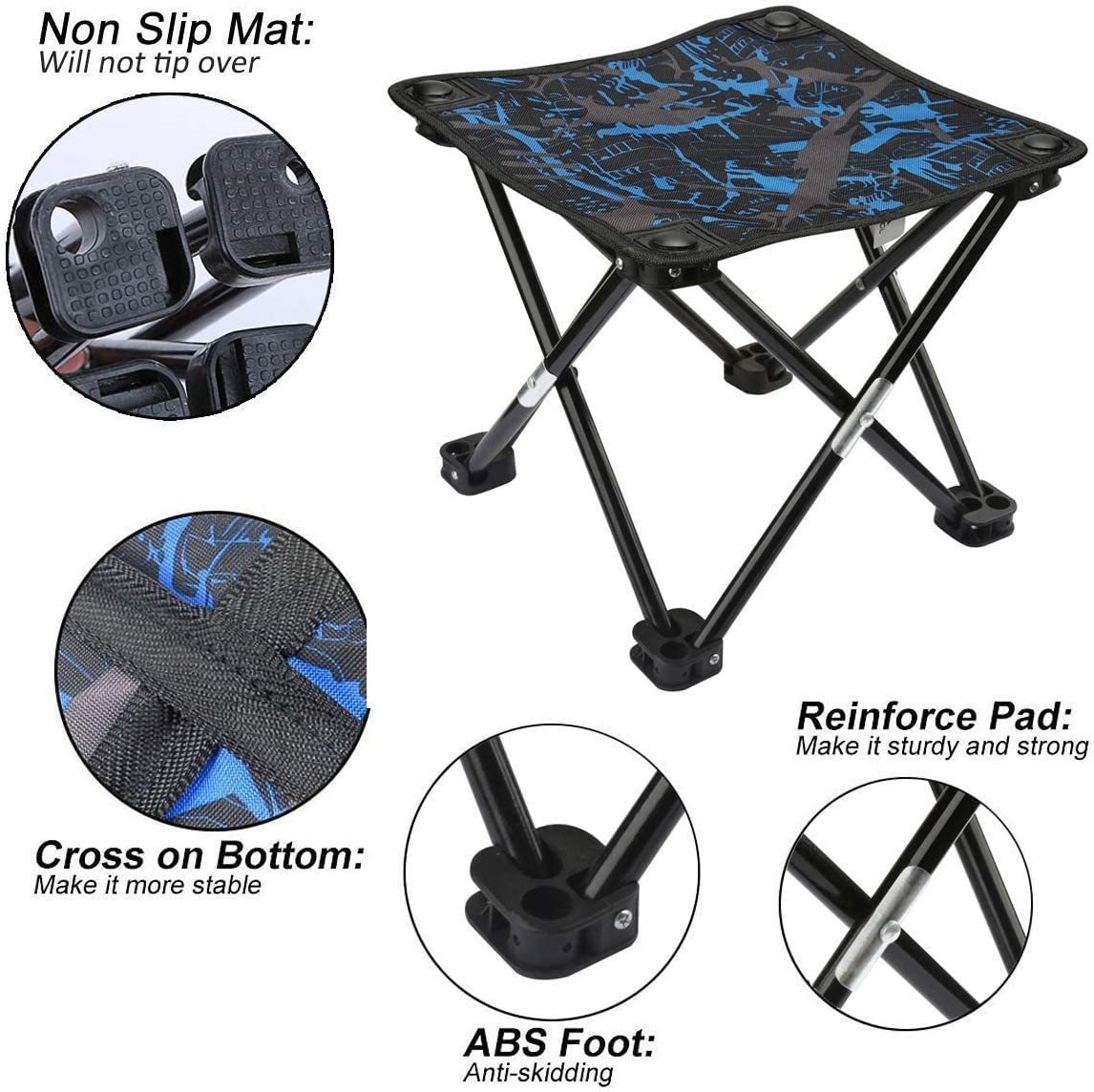 Cross-Border Supply Outdoor Camping Folding Stool Camouflage Fishing Stool Art Sketching Portable Stool Train Bench