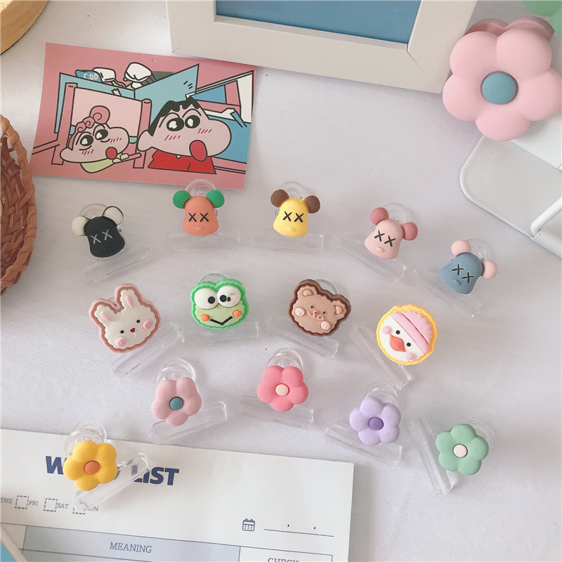 Creative Cartoon Book Holder Paper Bill Storage Paper Pp Clip More than Binder Clip Cartoon plastic clip