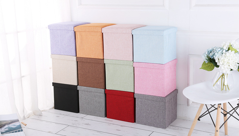 Simple Fabric Storage Stool Folding Shoe Changing Stool Footstool Can Sit Covered Storage Box Stool Custom Simple Fabric Storage Stool Folding Shoe Changing Stool Footstool Can Sit Covered Storage Box Stool Custom