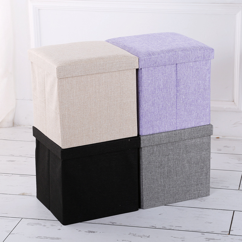 Simple Fabric Storage Stool Folding Shoe Changing Stool Footstool Can Sit Covered Storage Box Stool Custom Simple Fabric Storage Stool Folding Shoe Changing Stool Footstool Can Sit Covered Storage Box Stool Custom