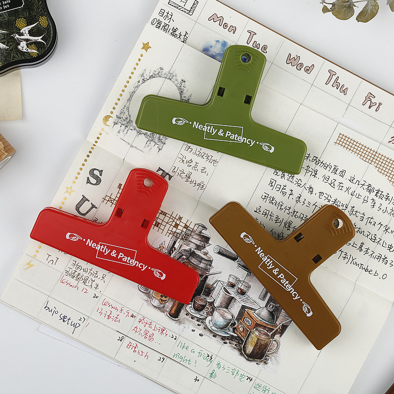 New Color Retro Plastic Clip Notebook Ticket Clips plastic clip
