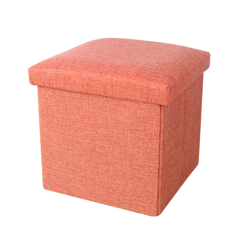 Simple Home Multi-Functional Creative Storage Stool Fabric Cotton and Linen Sofa Footstool Folding Storage Stool