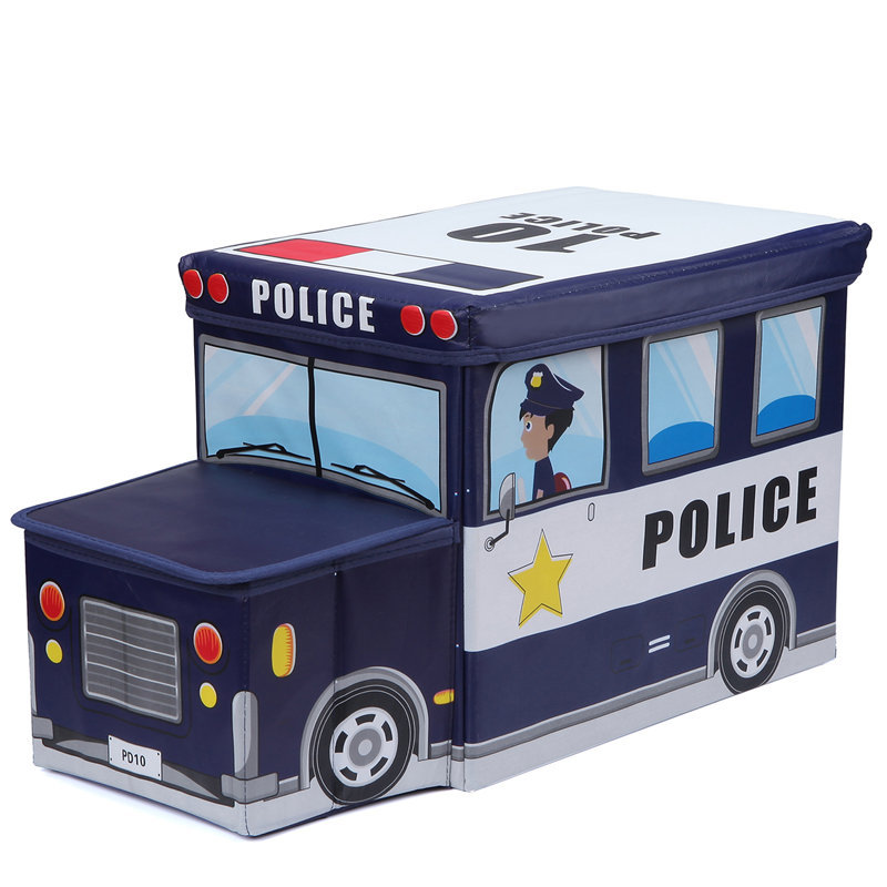 Square Folding Children&#039;s Storage Stool Storage Box Non-Woven Car Storage Stool Finishing Cartoon Toy Storage Box