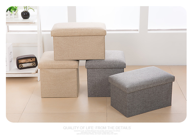 Jianmo Fabric Storage Stool Folding Shoe Change Stool Footstool Can Sit Covered Storage Box Stool Can Be Customized