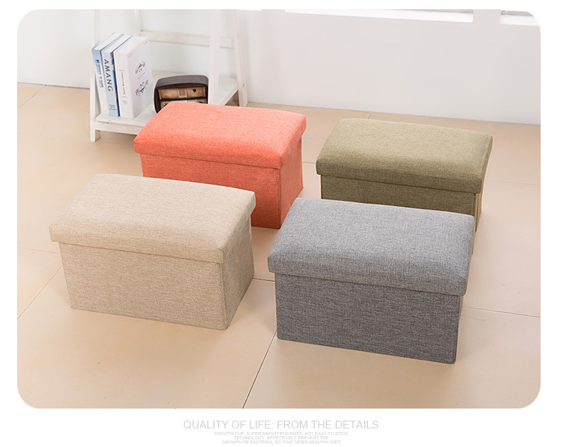 Jianmo Fabric Storage Stool Folding Shoe Change Stool Footstool Can Sit Covered Storage Box Stool Can Be Customized
