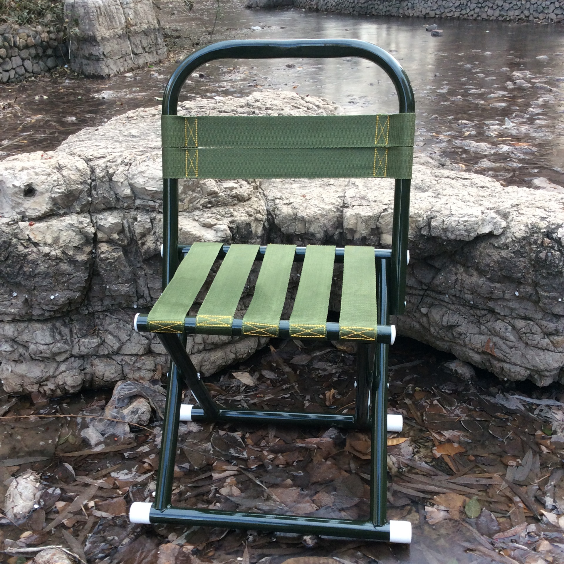 Wholesale Backrest Thickened Military Maza Portable Train Outdoor Self-Driving Car Folding Stool Fishing Chair Small Bench