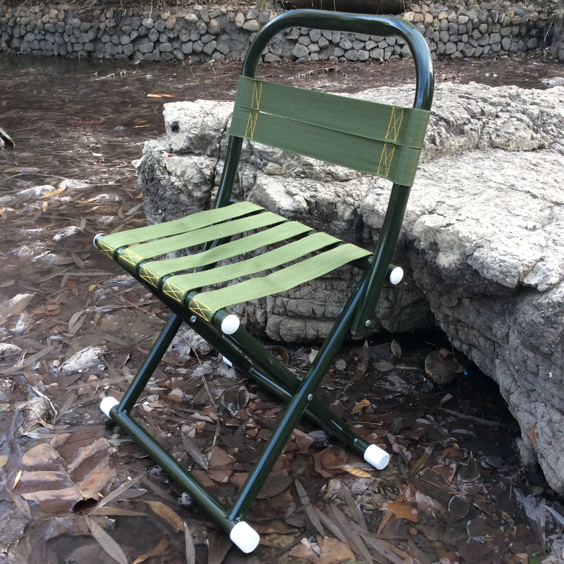 Wholesale Backrest Thickened Military Maza Portable Train Outdoor Self-Driving Car Folding Stool Fishing Chair Small Bench