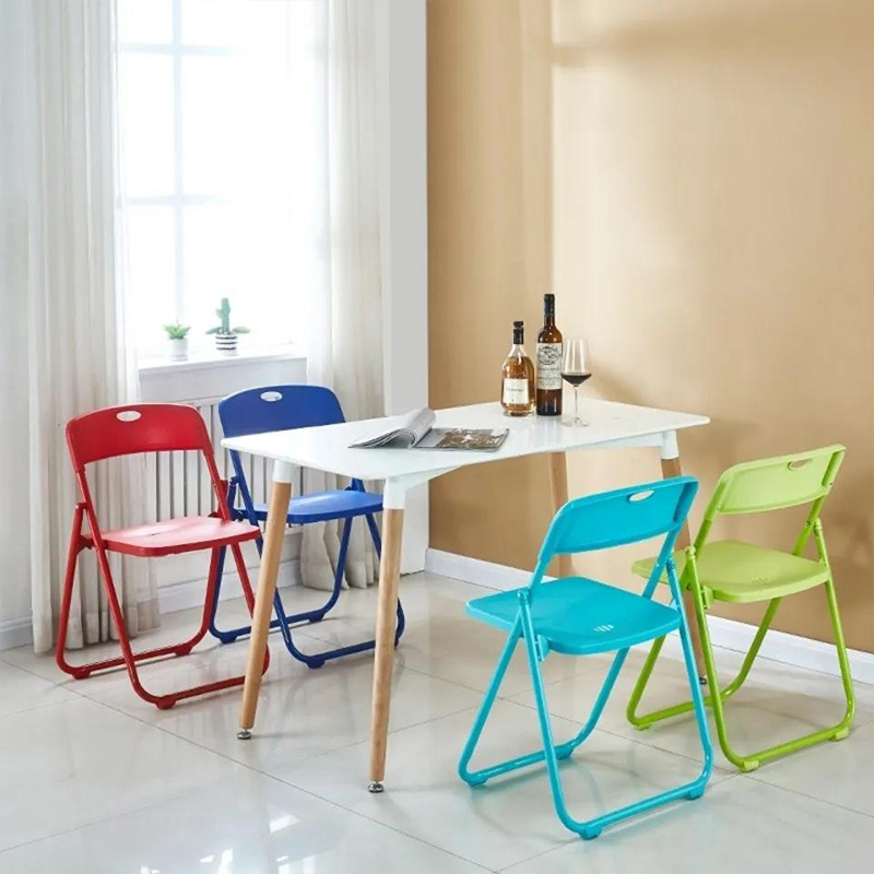 Wholesale Simple Fashion Folding Chair Plastic Chair Home Backrest Chair Restaurant Chair Exhibition Activity Folding Stool