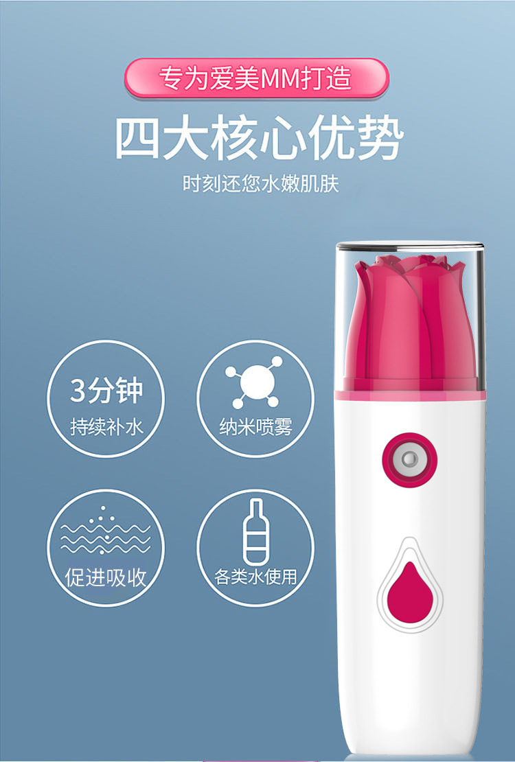 Explosion Handheld Cold Spray Water Replenishing Instrument Facial Humidifier USB Charging Nano Spray Facial Vaporizer Beauty Sprayer