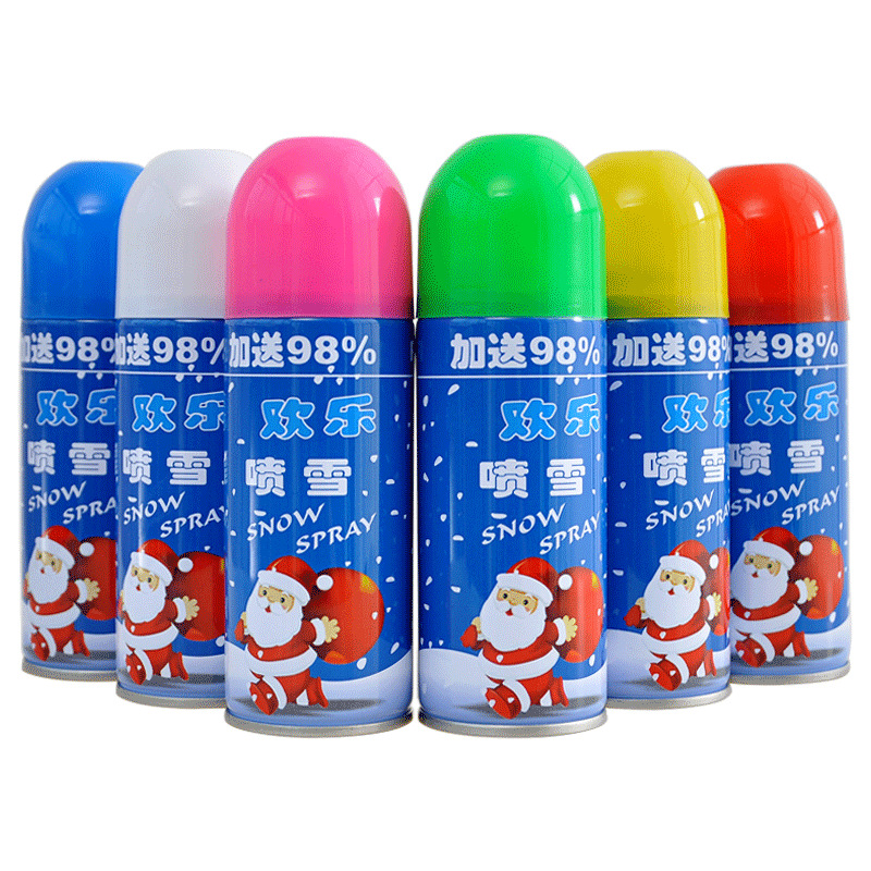 Christmas Snow Sprayer Colored String Spray Glass Graphic Spray Snowflake Christmas Tree Decoration Hand Spray Colored String Spray with Color Stripes Non-Melting White