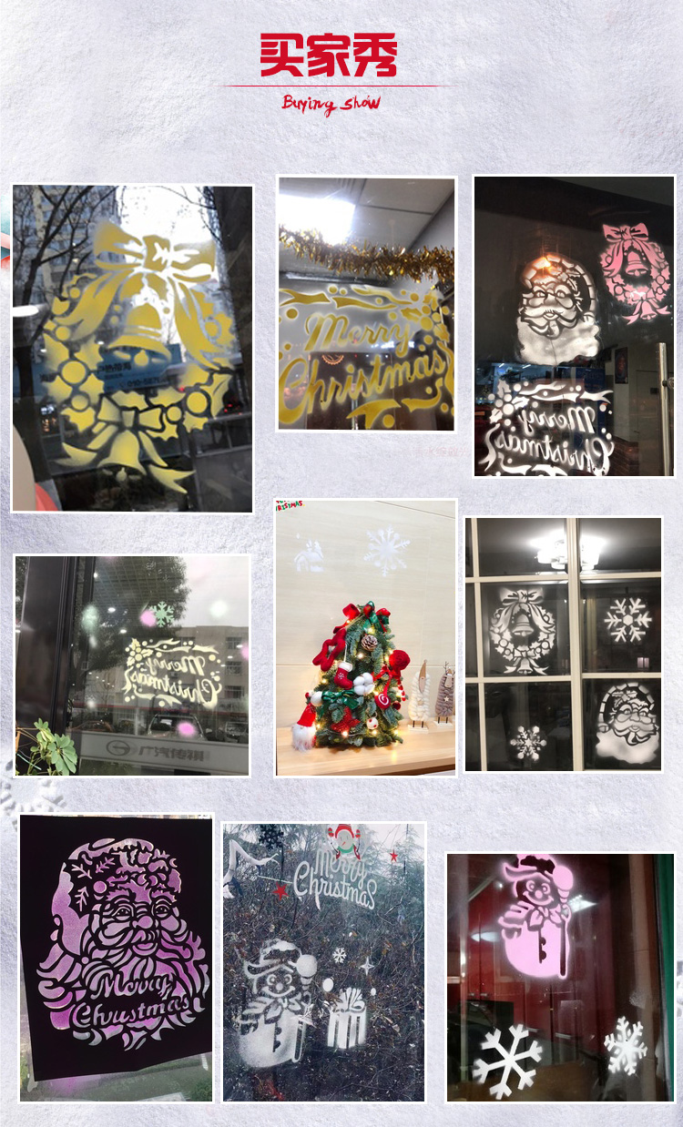 Christmas Snow Sprayer Colored String Spray Glass Graphic Spray Snowflake Christmas Tree Decoration Hand Spray Colored String Spray with Color Stripes Non-Melting White