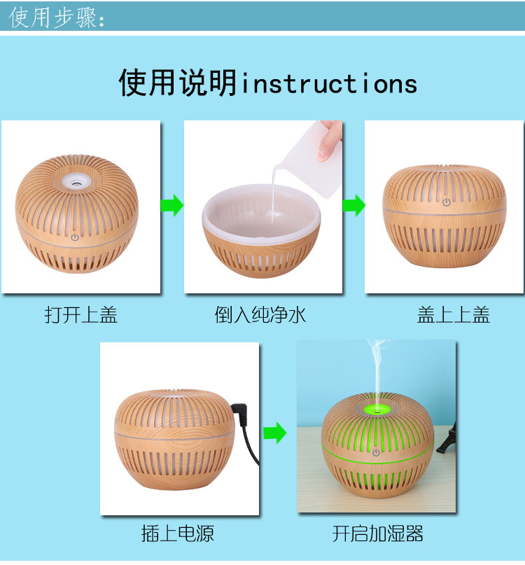 New Humidifier Aroma Diffuser Desktop and Car-Mounted USB Charging Wood Grain Disinfection Purifier Humidifier Sprayer