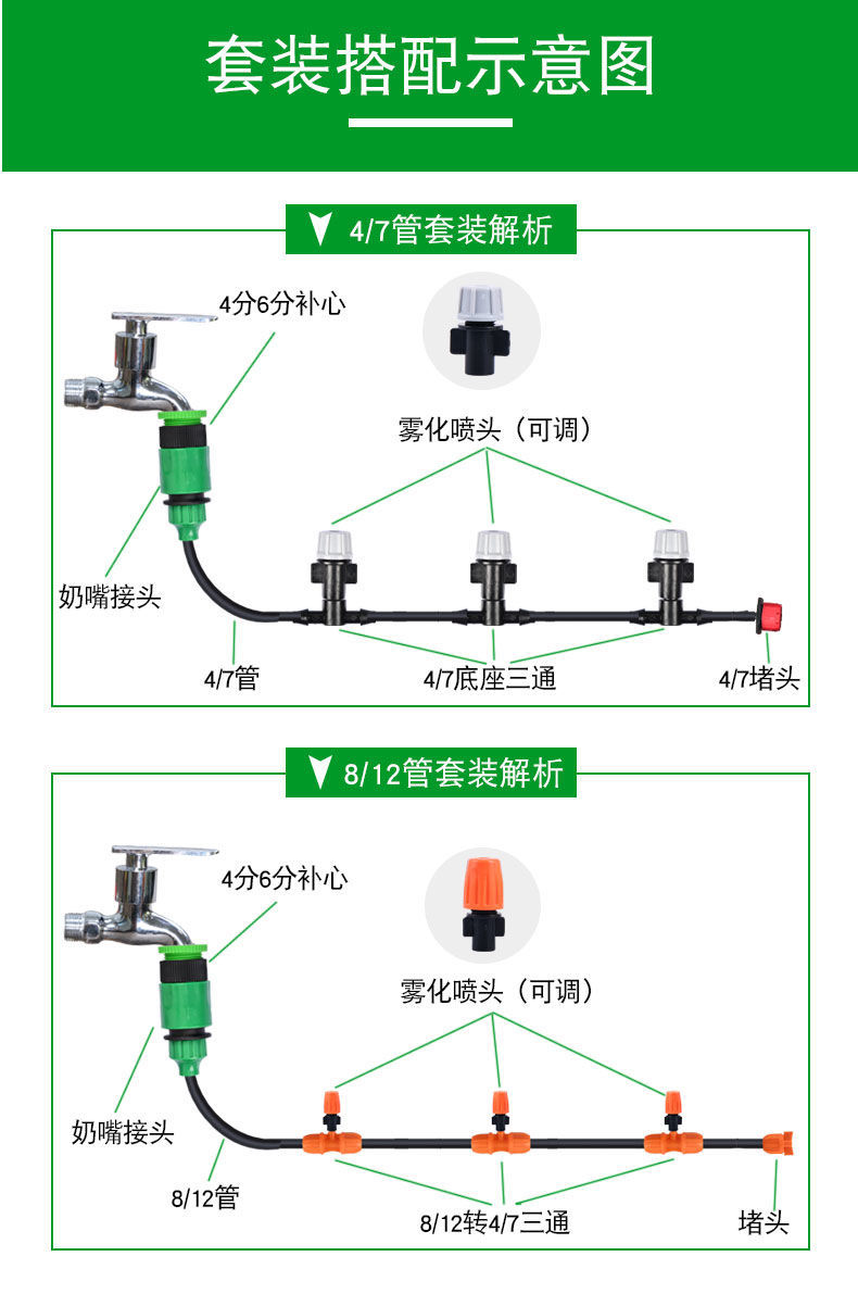 Atomization Nozzle Micro Mist Agricultural Sprayer Automatic Watering Device Watering Spray Cooling Dust Removal Micro Spray Irrigation System