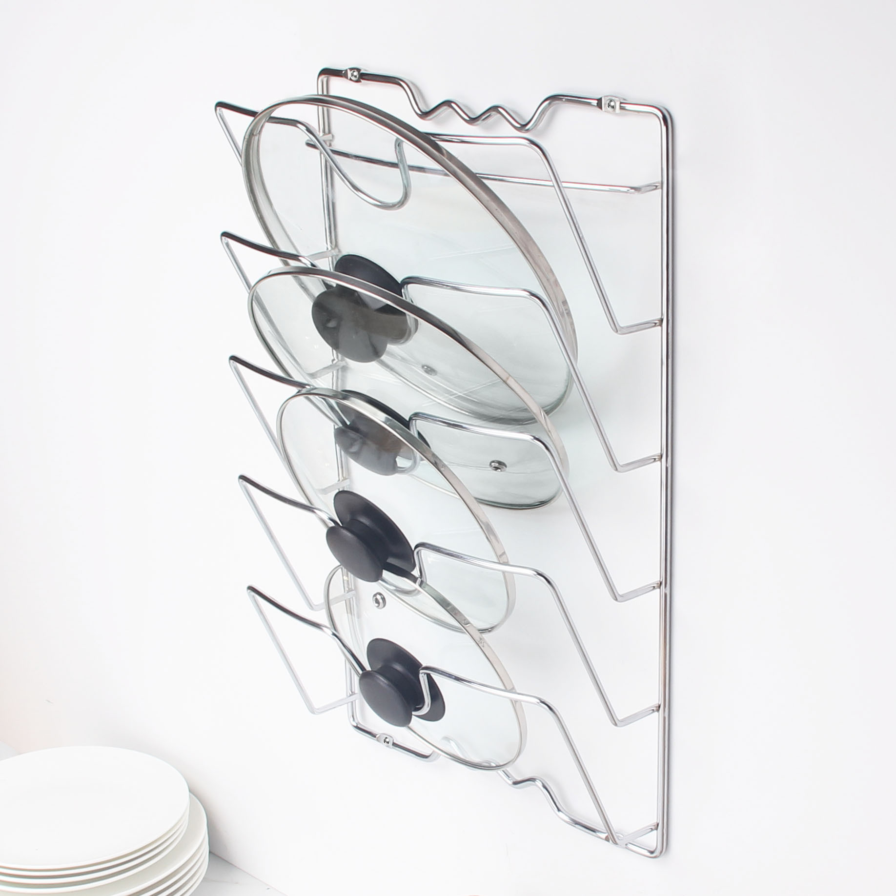 kitchen supplies pot cover rack wall hanging pot cover storage rack for cutting board cutting board storage rack