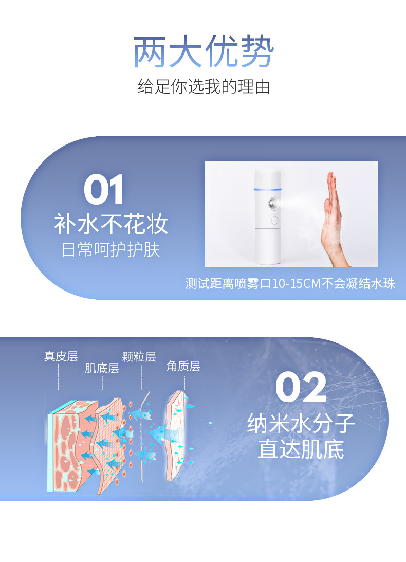 Mini Portable Nano Mist Sprayer Handheld Beauty Humidifier Facial Vaporizer