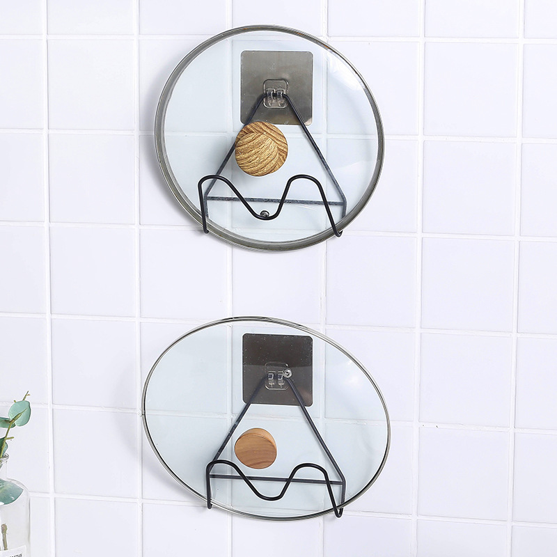 pot cover storage rack without punching kitchen shelf kitchen and bathroom multifunctional sticky board storage rack