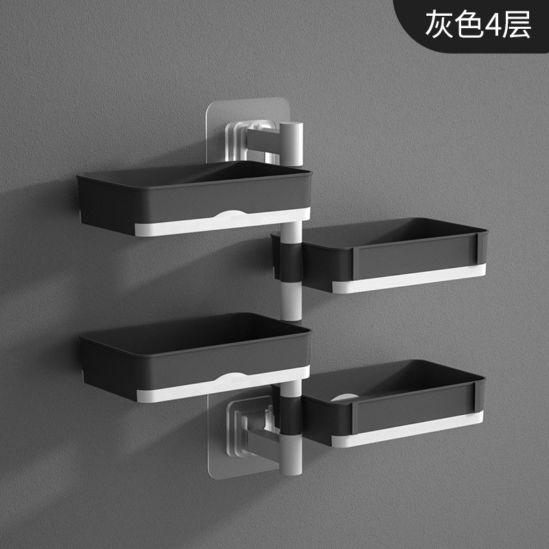 Soap Box Punch-Free Wall-Mounted Soap Dish Soap Bathroom Wash Supplies Storage Rack Toilet Toilet Draining Storage Rack