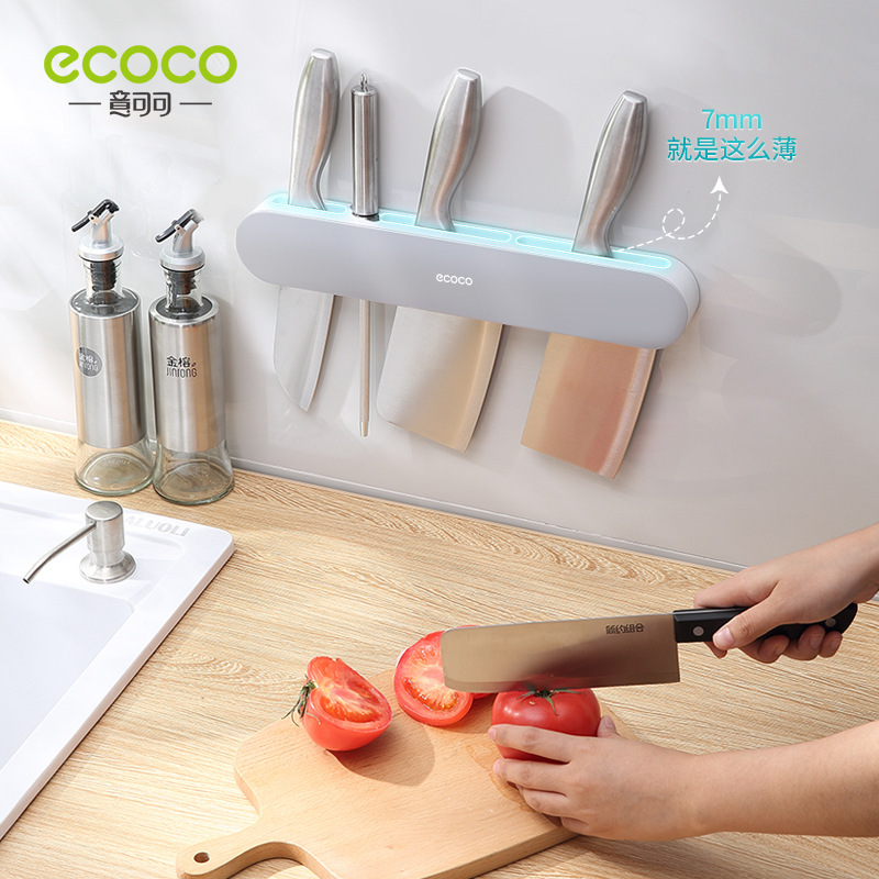 Holder WallMounted Kitchen Organizers Knife Holder PunchFree Integrated Wall Storage Rack Kitchen Knife Storage Rack