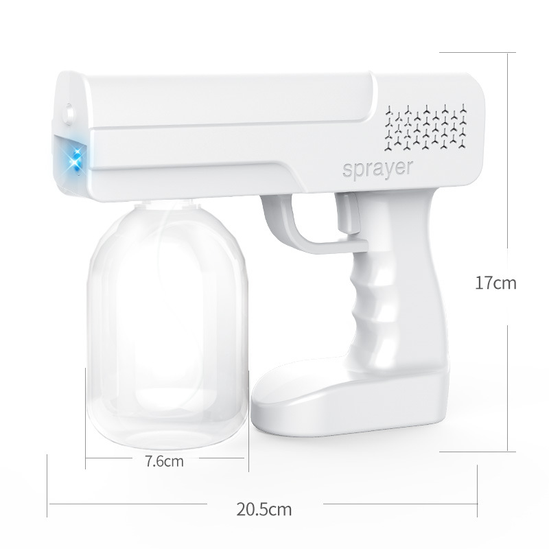 Cross-Border USB Charging Air Pump Atomization Spray Pistol Household Car Portable Wireless Handheld Blue Light Alcohol Sprayer