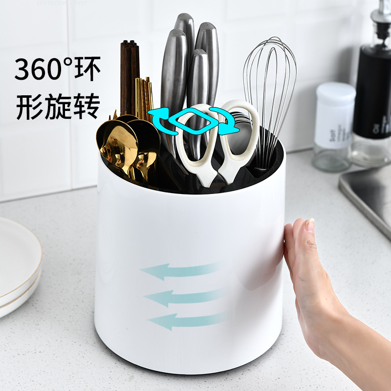 Storage Rack Plastic Knife Holder Storage Rack Kitchen Knife Utensils Knife Spoon Chopsticks Holder Integrated