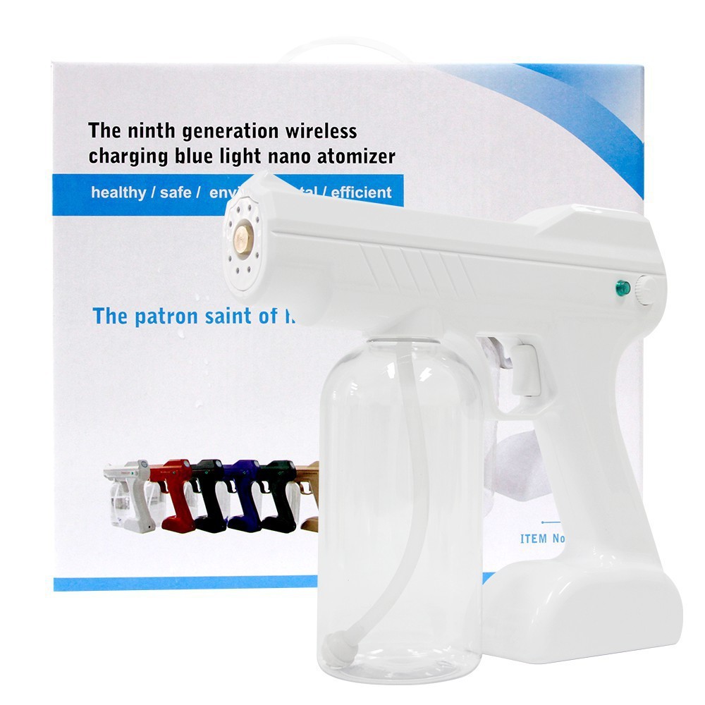 Spot Disinfection Gun Blue Light Nano Atomization Sprayer Handheld Wireless Charging Spray Pistol UV Atomization Disinfection