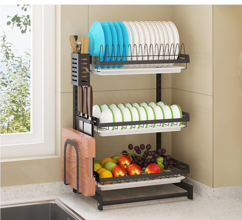 stainless steel kitchen dish storage rack Chopsticks cutting board cutting board finishing rack kitchen storage rack