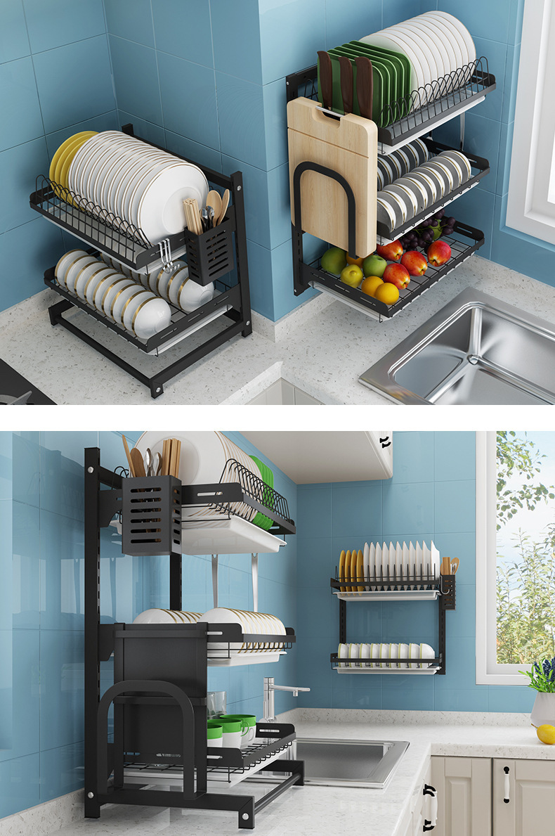 stainless steel kitchen dish storage rack Chopsticks cutting board cutting board finishing rack kitchen storage rack