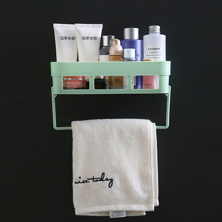 Bathroom Punch-Free Storage Rack Wall-Mounted Bathroom Storage Rack Wall-Mounted Storage Basket Kitchen Seamless Organizing Rack