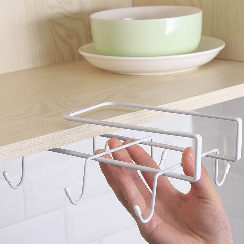 Tie Yi cabinet nail - free - drill - free hanging rack wardrobe hanger kitchen creative storage rack small objects hook