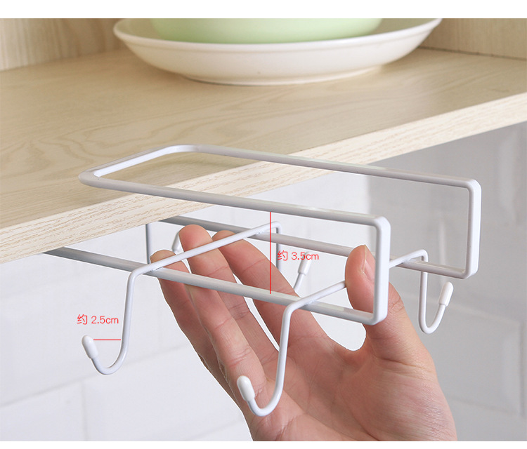 Tie Yi cabinet nail - free - drill - free hanging rack wardrobe hanger kitchen creative storage rack small objects hook