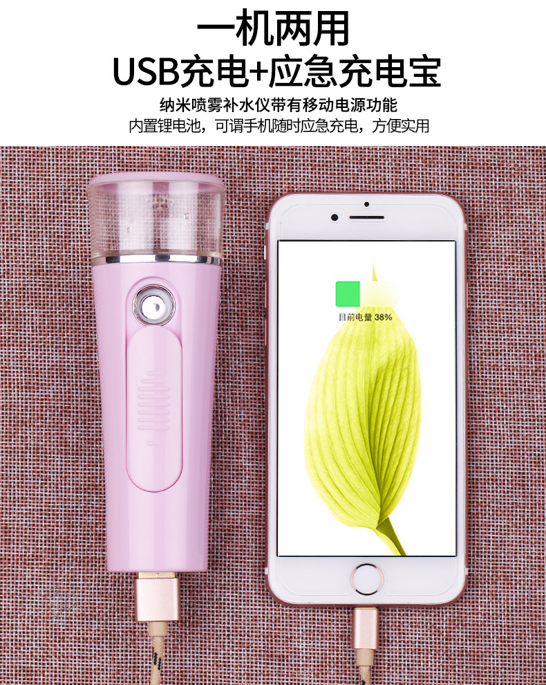 Handheld Portable Electric Nano Mist Sprayer Facial Vaporizer Facial Humidification Hand Mask Beauty Sprayer